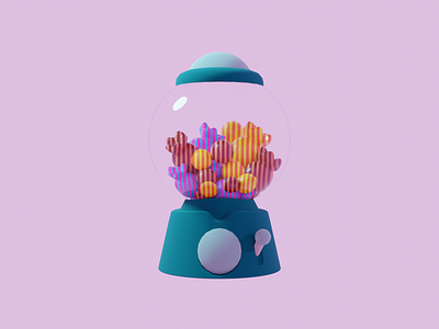 Candy Machine 3D 3d 3dmodel blender candy design dribbble best shot zethic zethicstudio