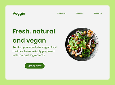 Veggie - Landing Page design landing page ui vegan veggie web design