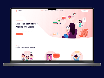 Doctor Consultation Website business consultation doctor health illustration landing page ui ui ux website
