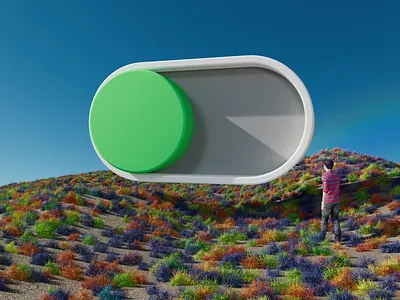 Turn the sunlight on 3d 3dart app components graphic design illustration landscape metaverse nature toggle ui ui design web