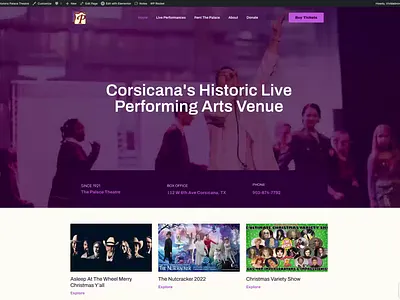 Historic Live Performance Venue Website concerts events website historic venue website live performance non profit website responsive website ticketing sales webdesign