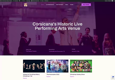 Historic Live Performance Venue Website concerts events website historic venue website live performance non profit website responsive website ticketing sales webdesign