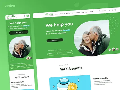 Online Supplement Store air app big commerce concept design figma health illustration minimal shop supplement ui ux web webdesign