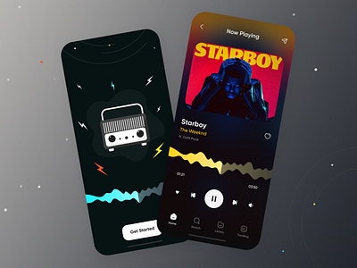 Music App - Interface Design (Mobile) adobe xd app flow clean ui design figma illustration logo music app product design simple design spotify ui