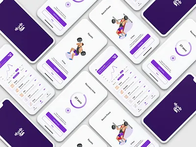 Workout Mobile App app bicep design exercise gymn mobile app product design ui ux workout