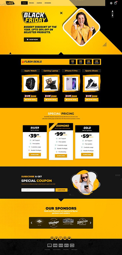 Premium PSD _ Black Friday landing page Design 3d animation black friday landing page design branding business website design elementor pro graphic design illustration logo motion graphics ui vector