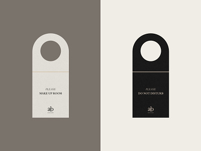 Door Hanger for Hotel Abby brand design brand identity branding door hanger graphic design hotel hotel logo logo minimal minimal design minimal logo minimalist print simple visual identity