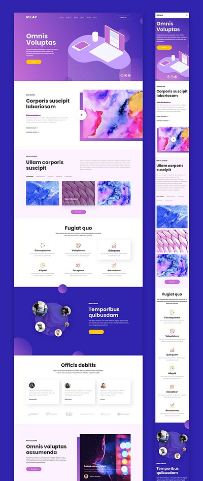 RELAP – Responsive Landing Pages - Figma Resources animation branding business website design elementor pro graphic design illustration logo ui vector
