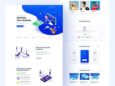 SEO_Digital Marketing Landing Page Design animation branding business website design elementor pro graphic design motion graphics