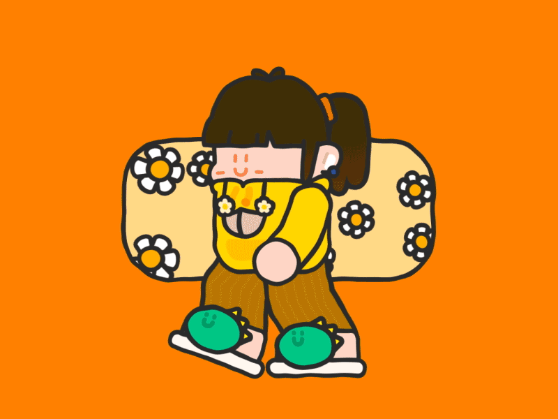 walkcycle - eggjhj after effects character cute illustration orange walkcycle yellow