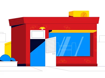 Shop build building colourful construction cottage design graphic design house illustration isometry shop urban vector