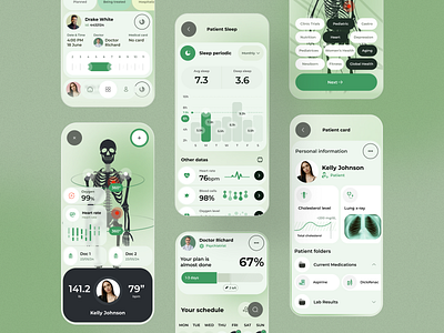 Healthcare Dashboard – App Concept app design biotech clinic doctor health health tracking healthcare healthtech hospital medical care medical tracking app medicine mobile app online medicine