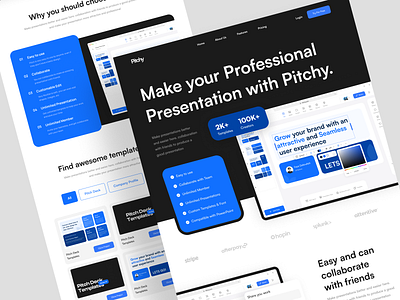 Pitchy - Pitch Deck Builder Landing Page builder deck landing page pitch pitch builder pitch deck pitch deck builder pitch maker presentation presentation maker ui design web web design website website design