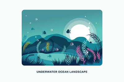 Underwater Ocean Landscape Vector Illustration wild