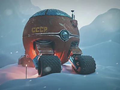 terrain vehicle 3d art blender illustration robot texturing ussr визуализация