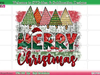 Merry Christmas unique pattern PNG sublimation design vector christmas decor