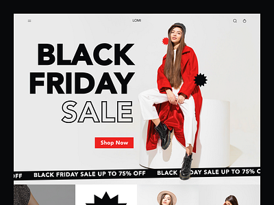 LOMI - Fashion Landing Page black friday branding clean colorful elegant fashion graphic design landing page look book minimalist ui user interface website