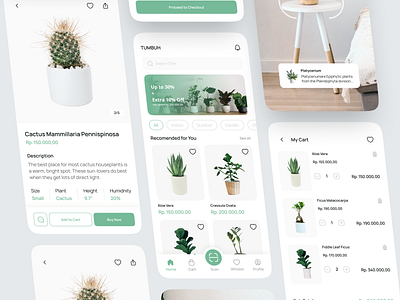 Tumbuh - Plant Shop App apps design e commerce mobile plant plant shop shop shopping ui ui design ux