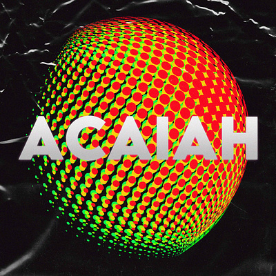 Acaiah produções graphic design logo simbolo vintage