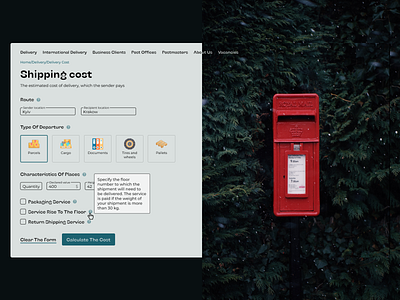 Shipping cost calculator dailyui day4 delivery design post ui user interface web web design