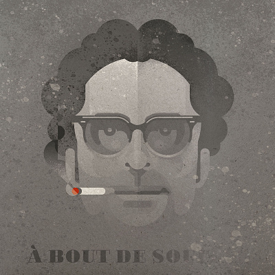 Jean Luc Godard blackwhite design digitalportrait illustration minimalportrait portrait vector vectorillustration