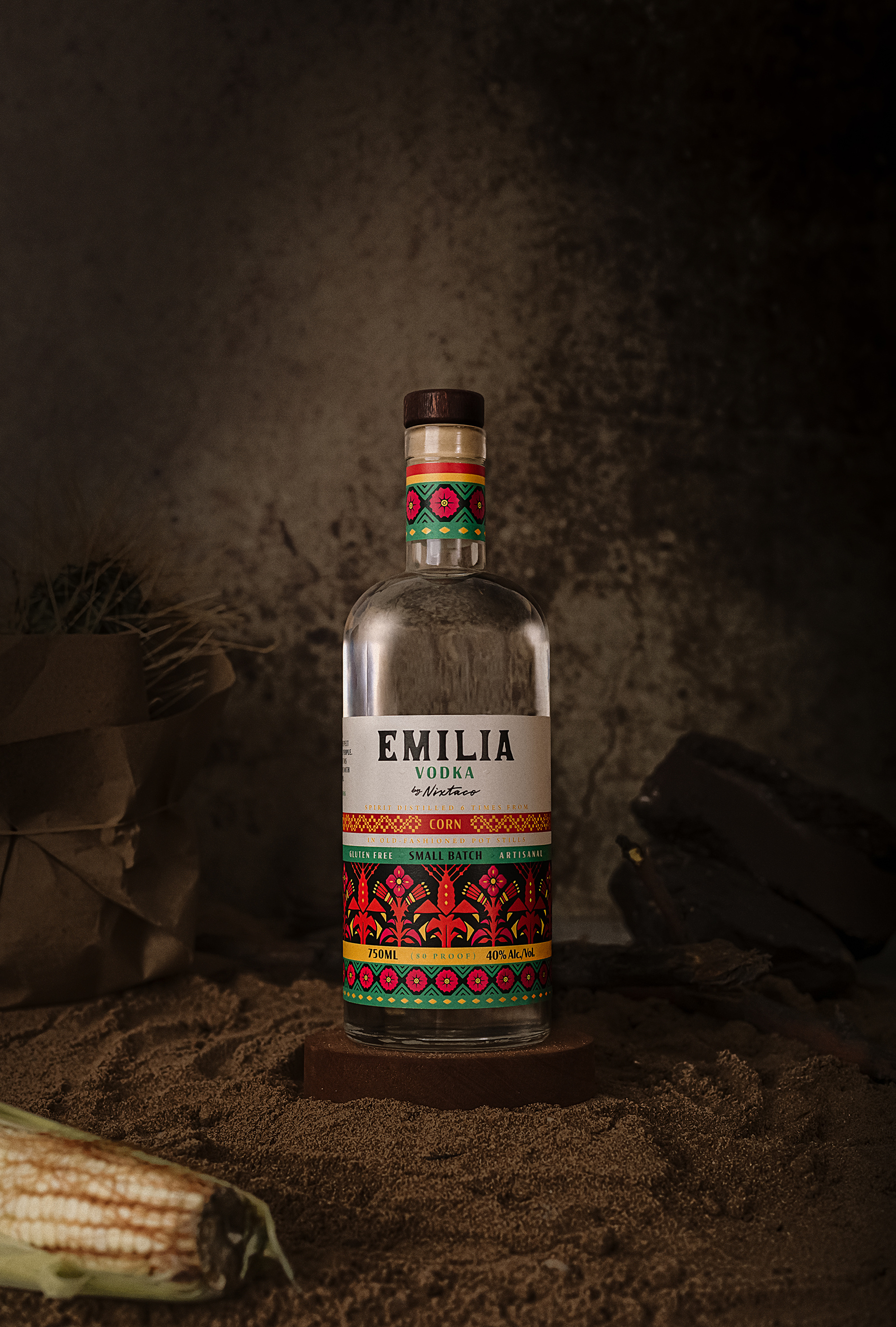 Emilia Vodka x Nixtaco Distillery artdirection branding california creativedirection design distillery illustration kitchen mexican mexico nixtaco packaging pattern photography restaurant spirits vodka