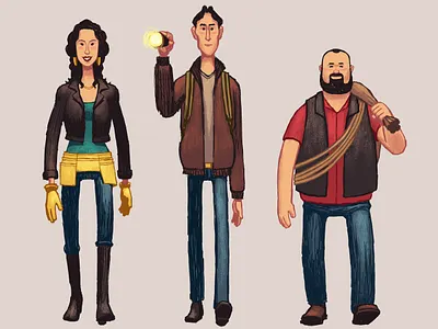 History Channel's American Pickers "Across America" character design illustration