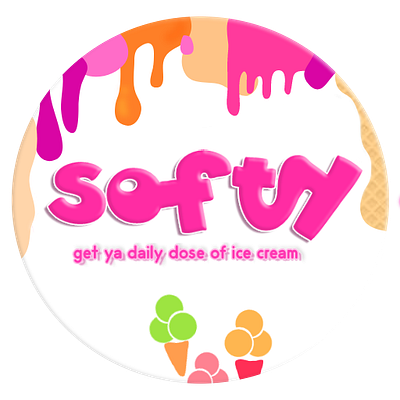 Softy branding graphic design ice cream logo