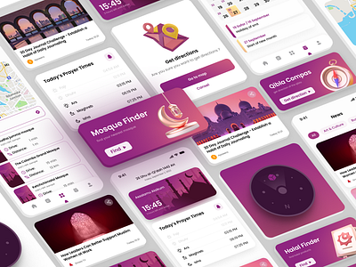Muslim App app calendar cards compass halal islam islamic mosque muslim pray ramadan schedule