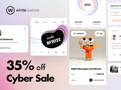 35% Discount on all digital products blackfriday cybermonday deals design discount graphic design sale template theme ui ui design ui kit ux webdesign