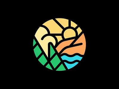 Range Life badge beer circle clouds design hills illustration illustrator landscape mountain mountains patch range scene scenery trees vector water waves wine