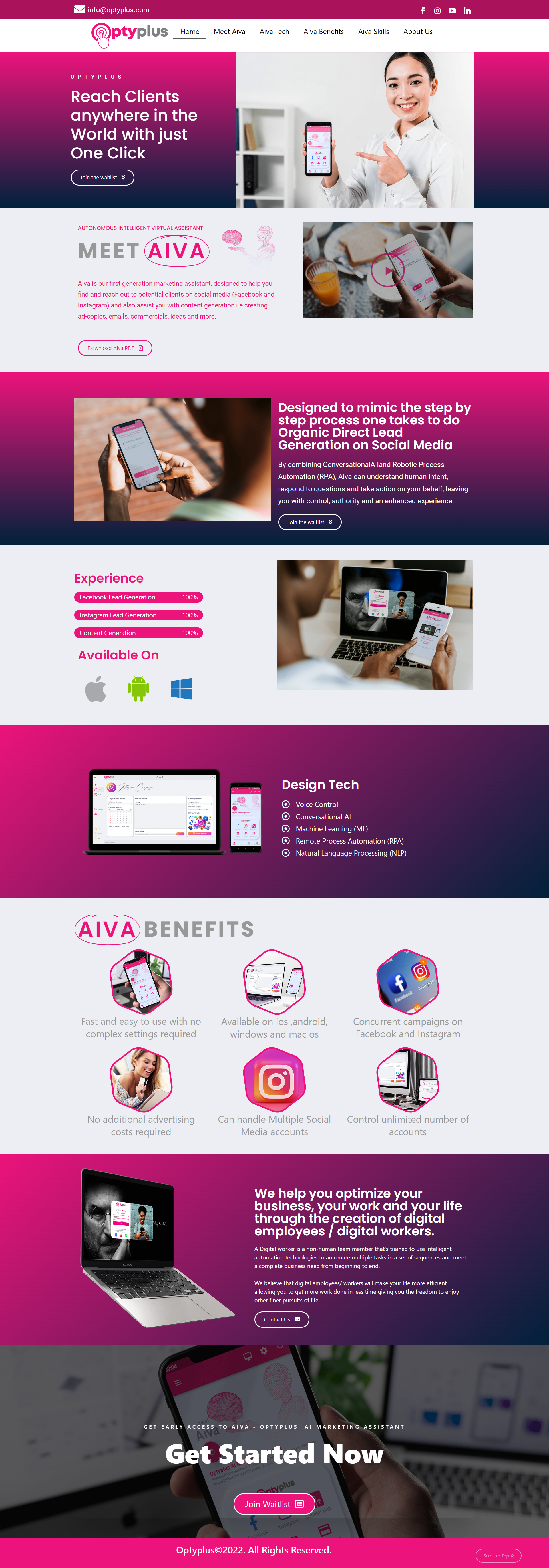 Example of Optyplus Website Design