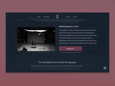 JelleHarmen's Studio | Concept Webdesign for Photography Studio business concept design figma photography webdesign