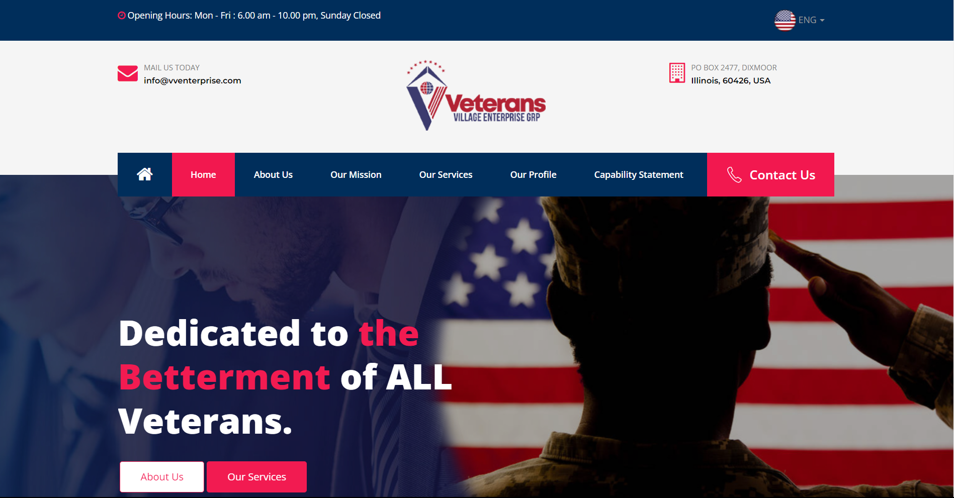 Example of VV Enterprise Website