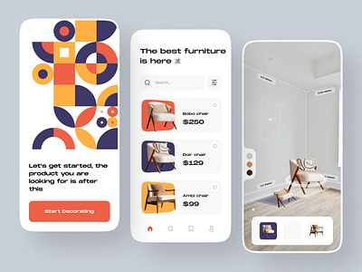 Furniture App ar furniture furniture app future mobile mobile design modern onboarding property ui ui design uiux ux vr