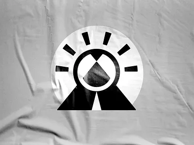 Tent + Sunrise adventure black camping glued paper grey logo mark nature sun sunrise tent vector