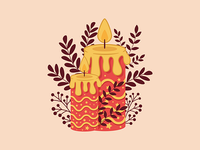 Christmas candle #1 christmas illustration vector