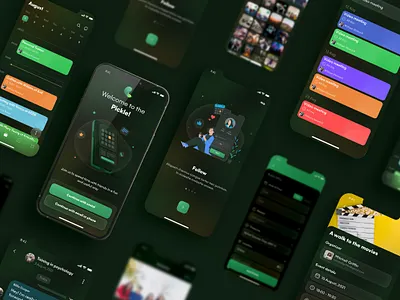 Pickle: Mobile UI/UX for Social app animation calendar chat clean dark theme design entertainment event home illustrations interaction interface mobile app mobile design motion organizer profile social app ui ux
