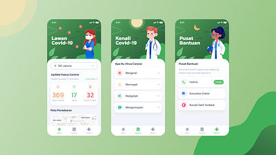 Corona Virus Information Application animation application design designer graphic design illustration landing page logo ui uiux ux vector website