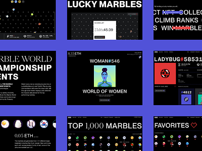 Lucky Marbles NFT 69420 blue composition figma game hero homepage neue montreal nft red simulation ui vindar web design