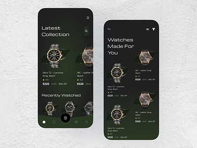 Online Watch Store App - Smart Watch store app app design clean clean ui clock design e commerce ecommerce store glassmorphism innovative minimal minimalist mobile app mobile app design online store shop smart watch uiux watch store wrist watch