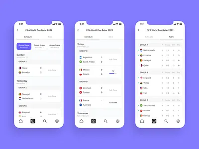 Live score app - world cup 2022 2022 app app design concept design football football app live score mobile app qatar 2022 soccer sport app ui ui design ux ux design world cup 2022