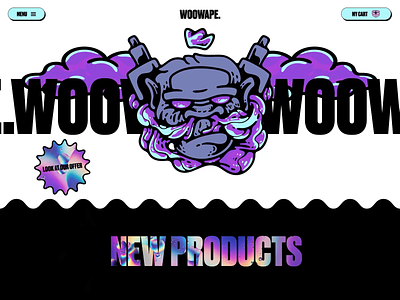 WooWape animation colors design desktop fist illustration inspiration monkey punch ui ux vape vape shop web design website
