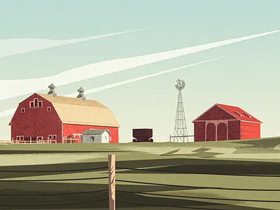 Barn House 3 barn colorful colors design illustration illustration vector illustration vintage landscape landscape design landscape illustration srabon arafat tree vector