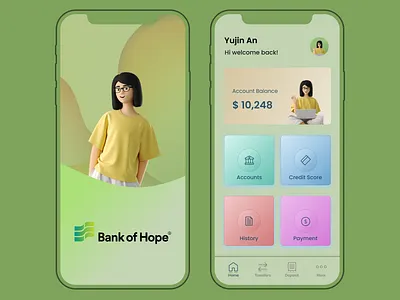 3D Mobile Banking App app design ui