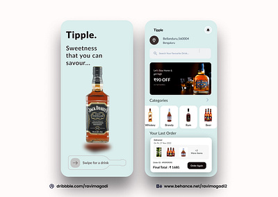 Tipple- Liquor Shopping App typography ui ux