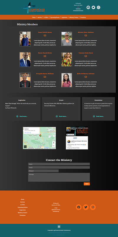 LighthouseOutrachMinsitries.org/contact branding design elementor pro graphic design illustration john logo scavella skyglass ui vector wordpress