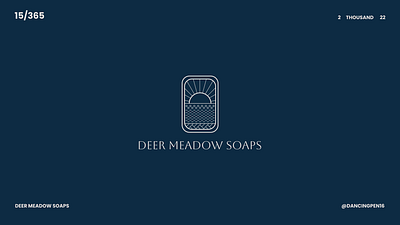 Deer Meadow soaps. aesthetic badge blue bold brand identity branding creative design feminine golden ratio graphic design logo logomaker logotype luxury script simple soap sun unique