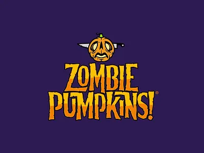 Zombie Pumpkins — Logo animation 2d animation birght cartoon cartoony dynamic halloween knife lettering logo animation modern motion design motion graphics pumpkin sound design typography