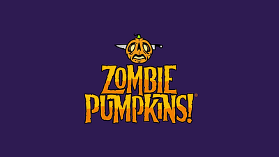 Zombie Pumpkins — Logo animation 2d animation birght cartoon cartoony dynamic halloween knife lettering logo animation modern motion design motion graphics pumpkin sound design typography